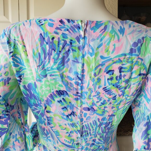 Lilly Pulitzer Dariah Size 2 Mini Short Sleeve Wrap Dress - Picture 7 of 12